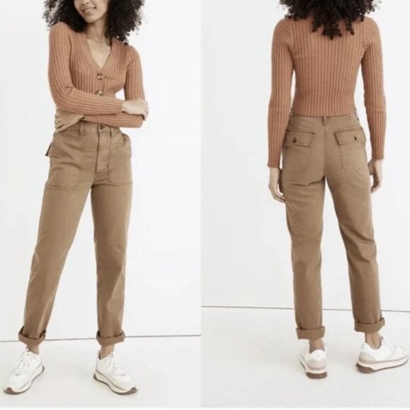 Madewell The Curvy Perfect Vintage Straight Workwear Pants Walnut High Rise 27 - Picture 1 of 11